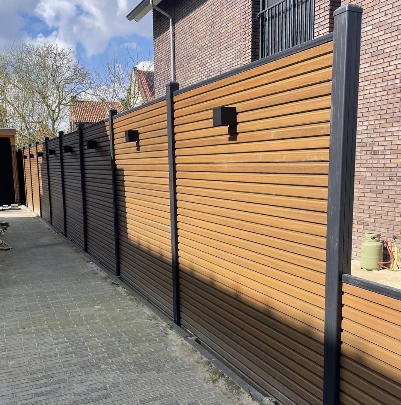 Composiet schutting Rhombus teak - Afbeelding 8