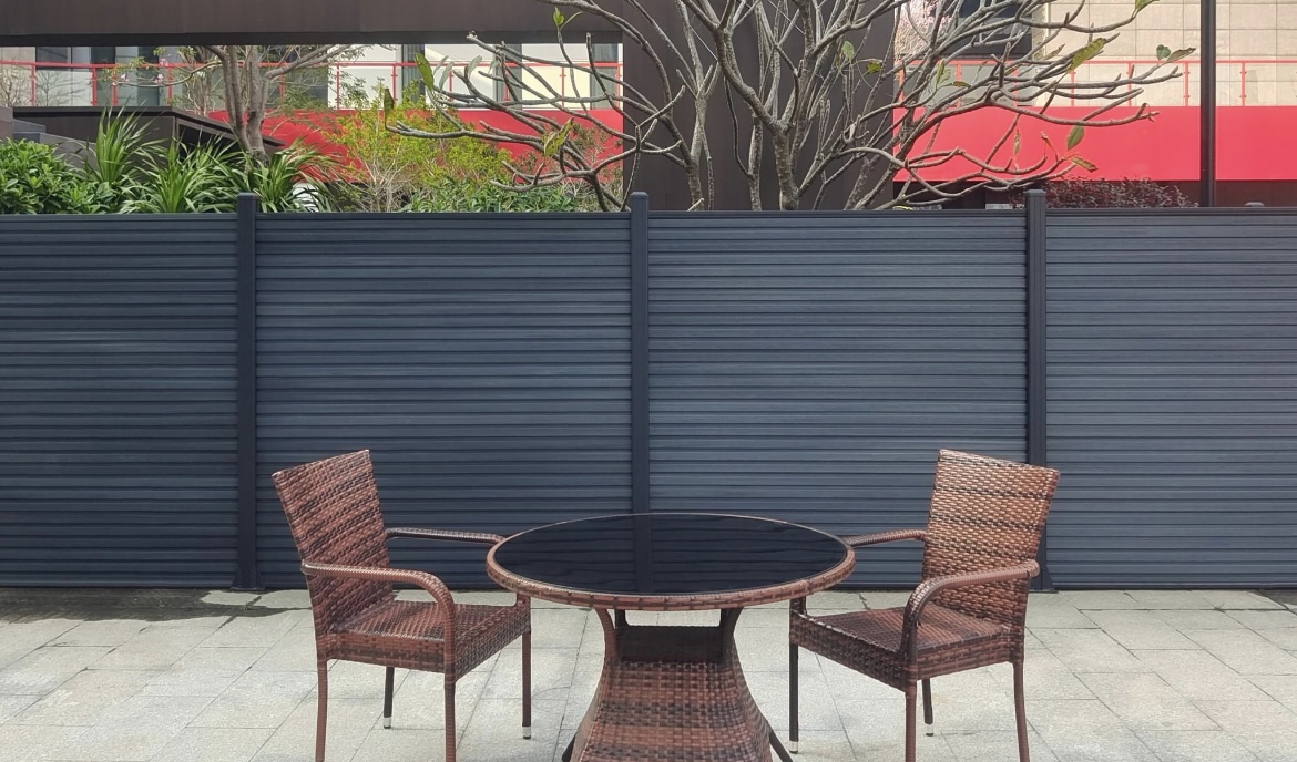 Composiet schutting Rhombus zwart - Afbeelding 2