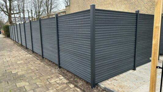 Composiet schutting Rhombus zwart - Afbeelding 4