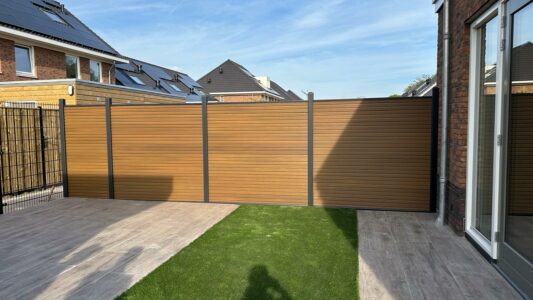Composiet schutting Rhombus teak - Afbeelding 4