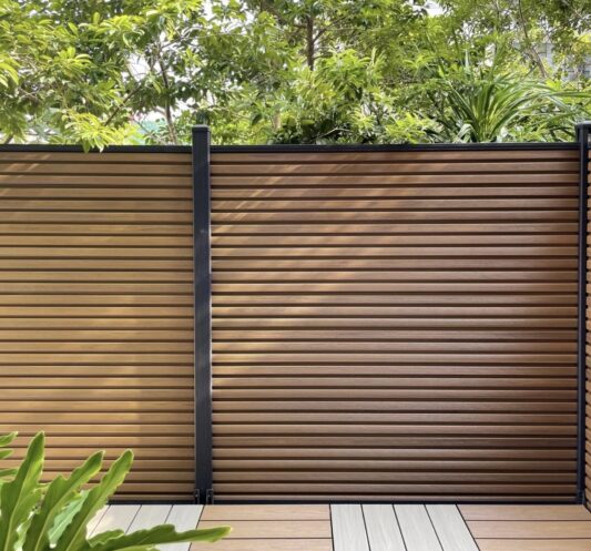 Composiet schutting Rhombus teak - Afbeelding 3