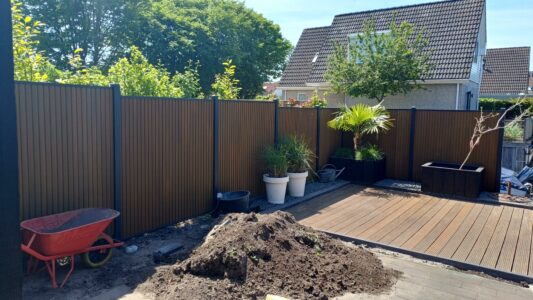 Composiet schutting Rhombus teak - Afbeelding 9